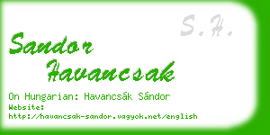 sandor havancsak business card